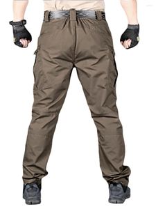 Herrenhose, schmale Passform, Cargohose mit Reißverschluss, Knopfverschluss und mehreren Taschen für lässige Trainingsanzüge oder Hosen im Jogger-Stil