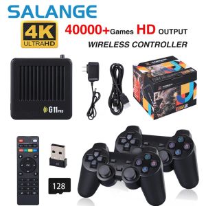 Consoles G11 Pro Game Console TV BOX 4K Retro Video Games Console com controlador sem fio 128G Builtin 40000 jogos para PS1