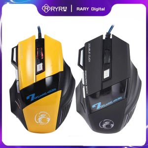 Myszy ryra przewodowa gaming mysz USB komputer myszy gier RGB Podświetlenie Myszy Myszy Gamer 7 Button 5500/3200 DPI Myszy LED dla laptopa