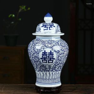 Flaschen Jingdezhen-Porzellan, handgefertigt, blau und weiß, Tempelglas, Tee-Aufbewahrungstopf, chinesischer Stil, dekorative Keramik, Ingwer