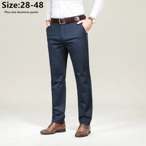 Pants Office Suit Pants Dress Spring Men Formal Ice Silk Stretched Nonironing Slim Fit Khaki Business Plus Size 42 44 46 48 Trousers