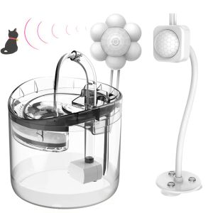 Levererar rörelse Sensor Cat Dog Water Fountain Filter Dispenser Motion Sensor Smart Infrared USB Universal Pet Accessoarer Detector Detector