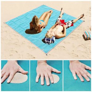 Matte 2m * 2m Camping Sandless Magic Beach Sandfreie Matte Reise Outdoor Picknick Große Matratze Wasserdichte Tasche Decke faltbar