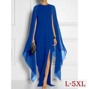 Elegant plus size kvinnlig festklänning 5xl plus chiffong lady bröllop kvällsklänningar med stor kappa kvinnliga prom vestidos 240229