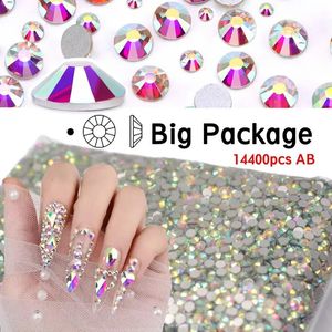 14400PCS AB Flatback S Glass Crystal DIY DIY BINECTRY Making Kulki Piękno Akcesoria Paznokcie Artgarment Dekoracje 240219