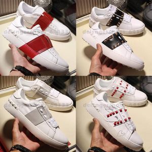platform dress shoes for womens Designer Spikes Sneaker Dress Shoes White Black Red Gold Trainers Casual Shoe Leather For Plate-forme sneakers