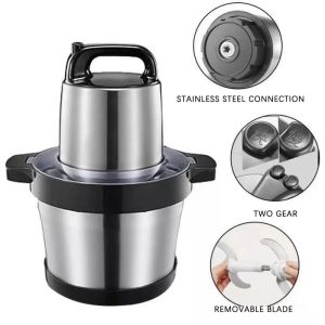 Grinders 220V 110V Electric 6L Meat Grinders Stainless Steel Mincer Chopper Mixer Blender Kitchen Food Processor