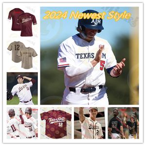 Daniel Mengden 2024 Texas AM Aggies Maglia da baseball Michael Wacha Tyler Naquin Ryne Birk Boomer Bianco Nick Banks Maglie Texas AM cucite su misura