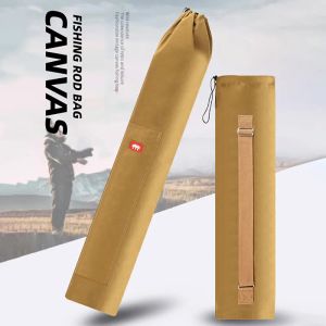 Bags Fishing Rod Bag Canvas Foldable Outdoor Fishing Rod Shoulder Bag Fish Pole Lure Tools Storage Waterproof Handbag Case Sports