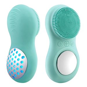 Devices Electric Facial Cleansing Brush Waterproof Face Scrubber Silicone Sonic Face Brush With Heated Skin Care Facial Beauty Massager