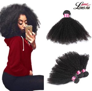 8A Tessuto brasiliano non trattato dei capelli umani Capelli umani ricci afro crespi 3 pezzi Lotto 8quot20quot Estensione dei capelli umani di colore naturale8956088013662