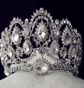 Sparkle z koralikami Kryształki ślubne Korony NOWOŚĆ KRYSTAL BRIDAL CRYSS WESPAIL TIARA Crown Headband Hair Akcesoria Party Wedding Tiara HT1335385764