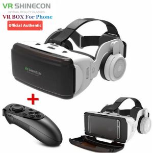 الأجهزة الأصلية الواقع الافتراضي VR Glasses Box 3D Stereo Google Cardboard VR Headset Helment for iOS Android Smartphone ، Rocker Wireless Rocker