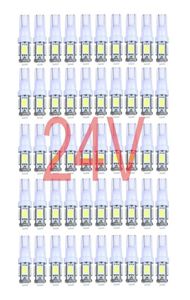 50x kolorowa ciężarówka 12V 24 V LED T10 5LED 194 168 W5W 5 SMD 5050 5SMD LED LAMPA LAMPA WILY ZIELONY ZIELONY NIEBIESKI czerwony żółty 24V4779109