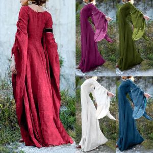 Kleid Frauen Herbst Winter Gothic Retro Solide Langarm Ballkleider Maxi Kleid Vestidos De Mujer Elegantes Para Fiesta 2023 party Kleid