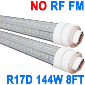 LED -glödlampor 8 fot, 2 stift 144W 6000K, T8 T10 T12 LED -rörljus, R17D LED 8 fot, ho roterbara LED -butiksljus, 8ft LED -glödlampor för att ersätta fluorescerande ljus Crestech