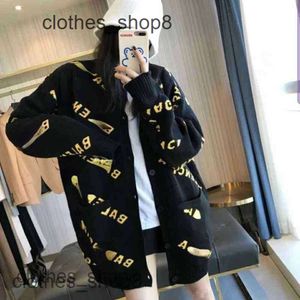 Erkekler kazak Balenciga Hoodies Kadın Sweaters Paris Tasarımcı Evinin Çok yönlü Yeni Moda Mektubu Örgü Haligan Ceket Kadın Gösteriyor OEAC 5DG9