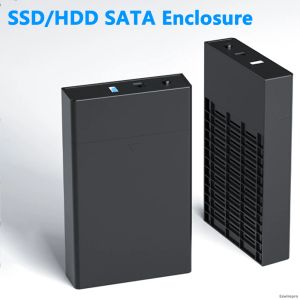 Boxar Ruisave 2,5 3. 5 tums SATA HDD -kapsling USB3.0 Externt HD -fodral för hårddiskbox upp till 18 TB SSD SATA Drive Reader HD Externo