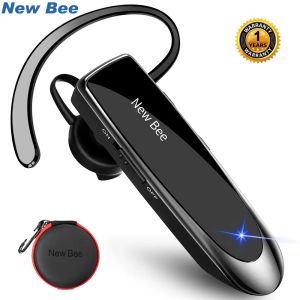 Hörlurar Nya bi B41 Trådlöst headset v5.0 Handfree Earphones 24 timmar som pratar hörlurar med brusavbrytande mikrofon för iPhone Xiaomi