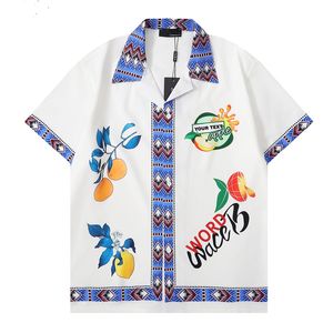 2024 Męskie krótkie rękaw hawajska koszula moda kwiatowy guziki w kręgle swobodne koszule w paski męskie koszuli letnia sukienka