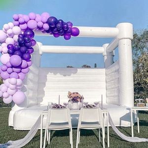 Atacado 4X4 Trampolins Familiares Infláveis Branco Jumper de Casamento PVC Castelo Bouncy/Casa de Salto de Lua/Casa de Salto de Noiva