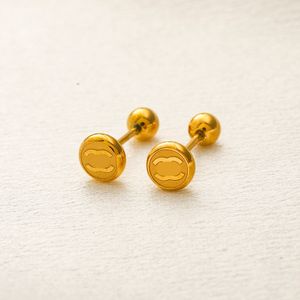 18k Gold Plated 925 Silver Luxury Brand Designers Double Letters C Stud Geometric Famous Women Round rostfritt stål örhänge Wedding Party Jewerlry