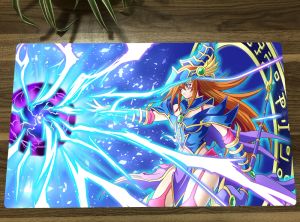 Almofadas YuGiOh Magician's Valkyria Dark Magician Girl TCG Tapete de jogo de cartas de negociação Tapete personalizado CCG Playmat Mouse Pad Tapete de mesa 60x35cm