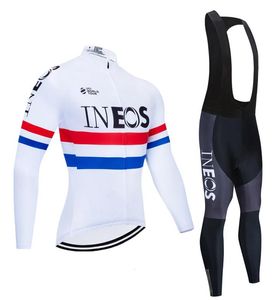 Ineos vinter cykling tröja kit 2020 pro team termisk fleece cykelkläder 9d gel vadderade hakbyxor set ropa ciclismo invierno4925035