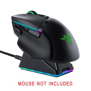 Möss Chroma RGB Laddningsdocka för Razer Wireless Mouse Deathadder V2 Pro, Naga Pro, Viper Ultimate och Basilisk Ultimate Mouse