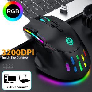 Мышь BM520, перезаряжаемая USB 2,4G, беспроводная мышь RGB, красочная игровая мышь, настольный ПК, компьютер, ноутбук, мышь Mause Gamer