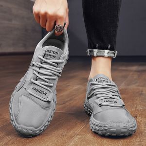 Atletiska män Kvinnor Running Shoes Comfort Solid Khaki Black Grey Shoes Herr Mens Women Trainers Sport Sneakers Storlek 39-44 GAI