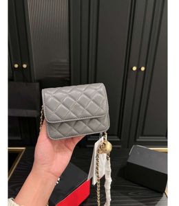 Vintage CC Designer Bag Women Mini Woc Shoulder With Gold Ball Cf Flap Purse Classic Small Tote Lady Black Handbags Quilted Crossbody Wallet