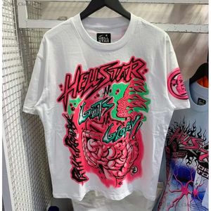 Hellstar T Shirt High Street Hip Hop Alphabet Print na letnią koszulę mężczyzn Projektant T Doman Mens Oversize Tshirt Man Tee Ubrania Graffiti Litertaż Vintage 916