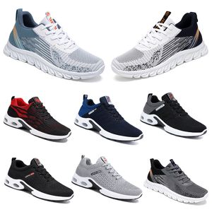 2024 Nya män Kvinnor Skor Vandring Running Flat Shoes Soft Sole Fashion Black White Red Lämplig Bule Bekvämt mode