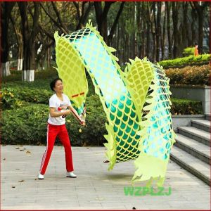 Equipamento Golden 4m Dragon Dance Ribbon Pólos Esportes Jogo Athletic Carnival Square Performance Toys Group Atividades do grupo