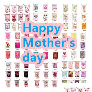 Banner flaggor 199 Styles Happy Mothers Day Holiday Celebrate Love Mommy Madre Garden Flag Bästa mamma Decoration Courtyard Yard Heart Stri Otdrh