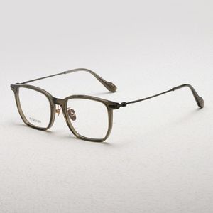 Optiska glasögon för män Kvinnor Retro Designer GMS-654TS Fashion Sheet Glasses Titanium Frame Detaljerad elasticitet Square Style Anti-Blue Light Lens Plate with Box