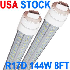 LED Light Bulbs 8 Foot , 2 Pin, 144W 6500K, T8 T10 T12 LED Tube Lights, 8FT LED Bulbs to Replace Fluorescent Light R17D HO Rotatable Shop Lights Dual-Ended Power Barn crestech