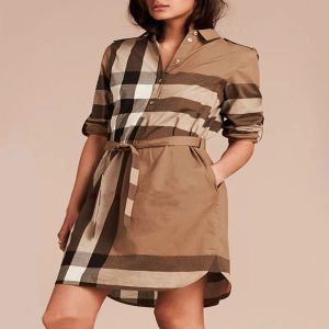 女性シャツドレスファッションスリムなクラシックパターンシルム23SSドレスレディース服シンプル5色