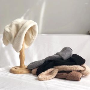 Berretti Orecchie Cadenti Cappello Di Lana Femminile Autunno E Inverno Ins Lavorato A Maglia Calda Versione Coreana Rete Giapponese Marea Fredda Rossa