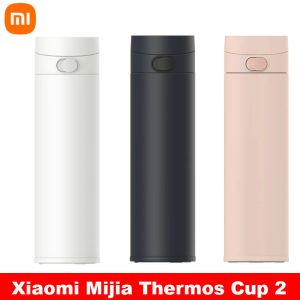 Controle xiaomi mijia copo térmico flip versão 2 mjtgb01pl 480ml design de bloqueio automático 316 forro de aço inoxidável 6 horas manter quente