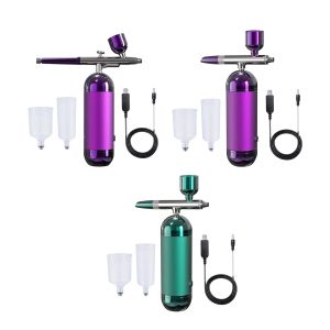 Kits Handheld Airbrush Kit Compressor USB Rechargeable Portable for Manicure Face Paint Cake Decoration Makeup Art Drawing