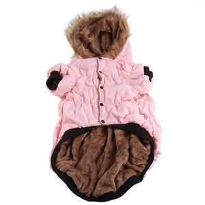 Dog Apparel Winter Coat Polyester Hooded Down Jacket Double Layer Loose Neckline And Chest For Outdoor Small Medium Large Dogs