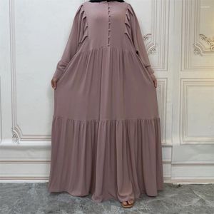 Ubranie etniczne 2024 CHIFFON ABAYA Fashion muzułmańskie kobiety swobodne długi sukienka Maxi Arabic Kaftan Islam Eid Party Suknia Dubai Ramadan