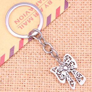 Keychains 20st Fashion Keychain 24 19 mm Bowknot Bow Pendants Diy Men smycken bil nyckelkedja ringhållare souvenir för gåva