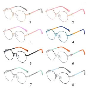 Okulary przeciwsłoneczne rindu lekkie szklanki dla dzieci moda klasyczna metalowa rama nerd ochrona oka okulary dzieci urocze gogle komputerowe kota