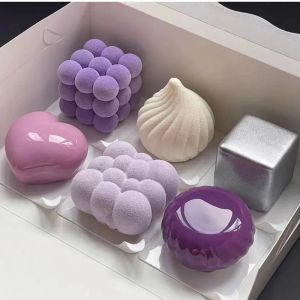 Moulds Silicone Mold Pastry 3D Cake Design Mini Cupcake Mousse Muffin Heart Bubble Square Baking Mold