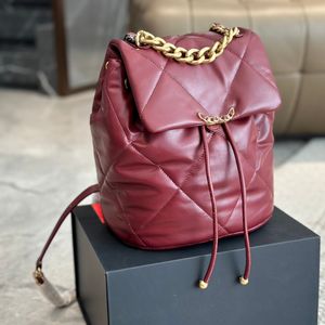 24c 19 serii plecak moda damska torba na ramię 21 cm skórzana diamentowa złota sprzęt metalowa klamra luksusowa torebka Matelasse łańcuch crossbody torebki makijaż