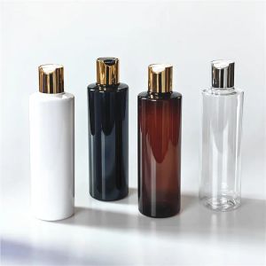 ボトル10pcs/lot 100ml/150ml/200ml/250mlプラスチックローションボトル付きプラスチックローションボトルエッセンシャルオイル化粧品包装シャンプーボトル