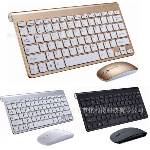 Teclados teclados portáteis do teclado sem fio para Mac Notebook Laptop TV Box 2.4GHz Mini teclado Mouse Set Office for iOS Android Russian Sticker